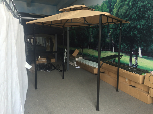 ポリエステル帆素材 2.5*1.3*2.5M パティオシェルター 屋根裏テント BBQ グリル ガイゼボ
