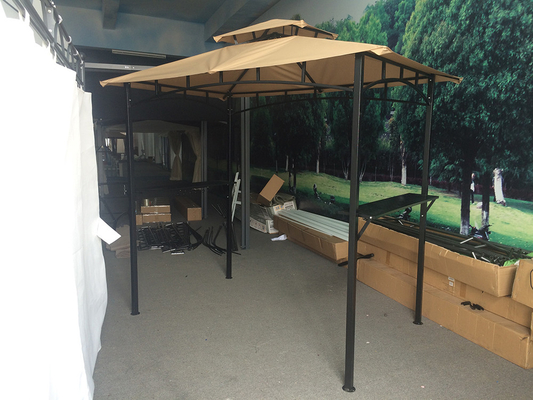 ポリエステル帆素材 2.5*1.3*2.5M パティオシェルター 屋根裏テント BBQ グリル ガイゼボ