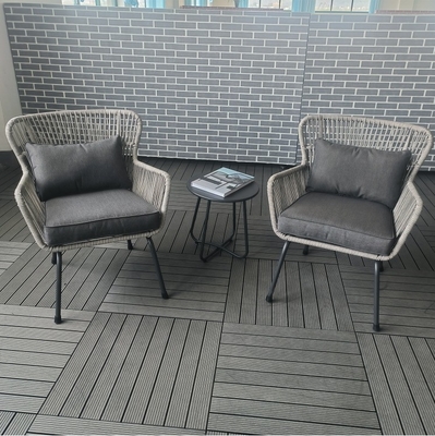 屋外庭具セット アルミラタンソファ ティーポップテーブルとビストロ椅子