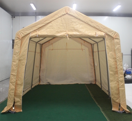 駐車場 スチールガルバン化フレームとPE屋根材料の大きな屋根付きガレージテント