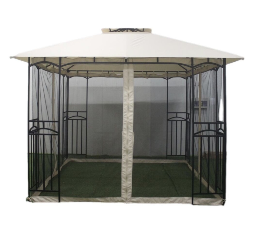 3x3x2.7M スチール 屋外 ダブル トップ 陽台 パティオ キャンピング パーティー 屋外 避難所